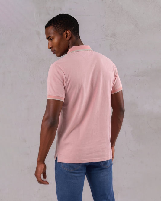 Camiseta tipo polo regular fit coral
