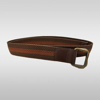 Cinturón trenzado doble hebilla color café