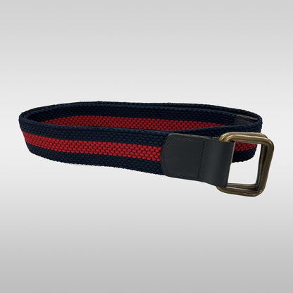 Cinturón trenzado doble hebilla color rojo