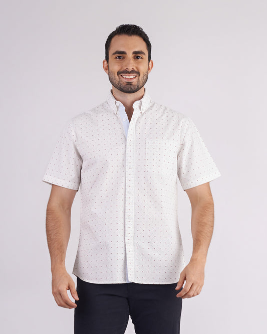 Camisa manga corta regular fit color blanco