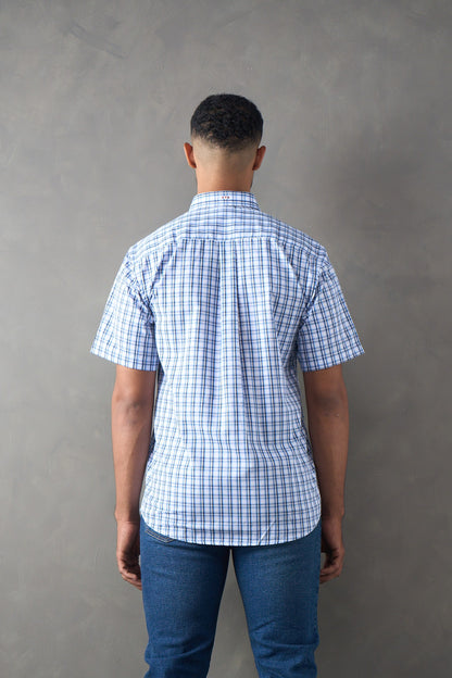 camisa a cuadros regular fit azul claro