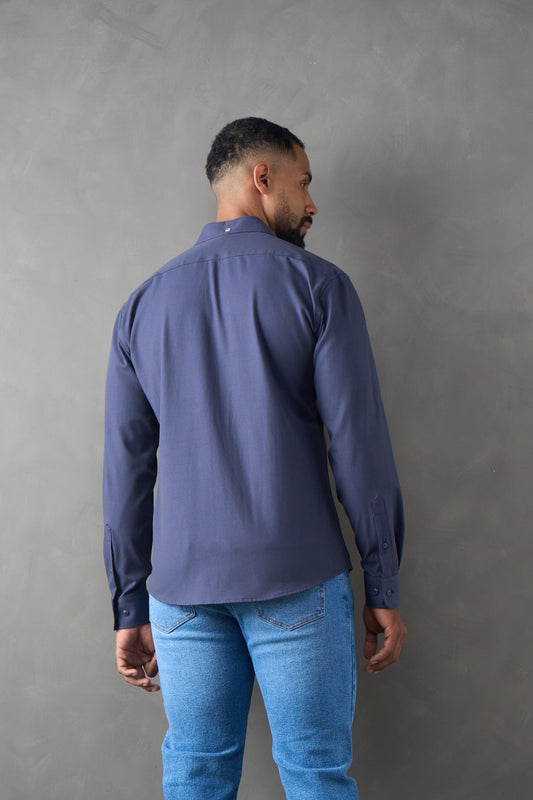 Camisa slim fit azul oscuro